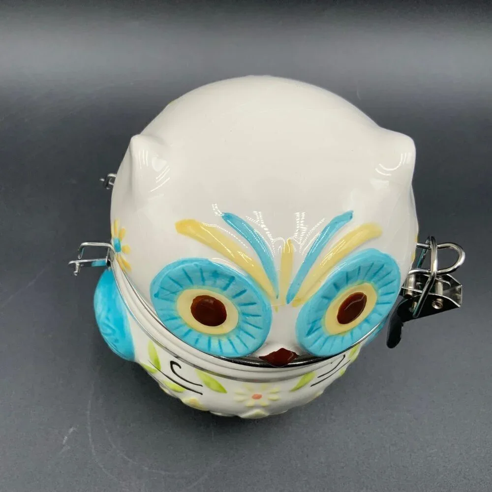 Boston Warehouse Ceramic Owl Treat Jar Canister 6.5”